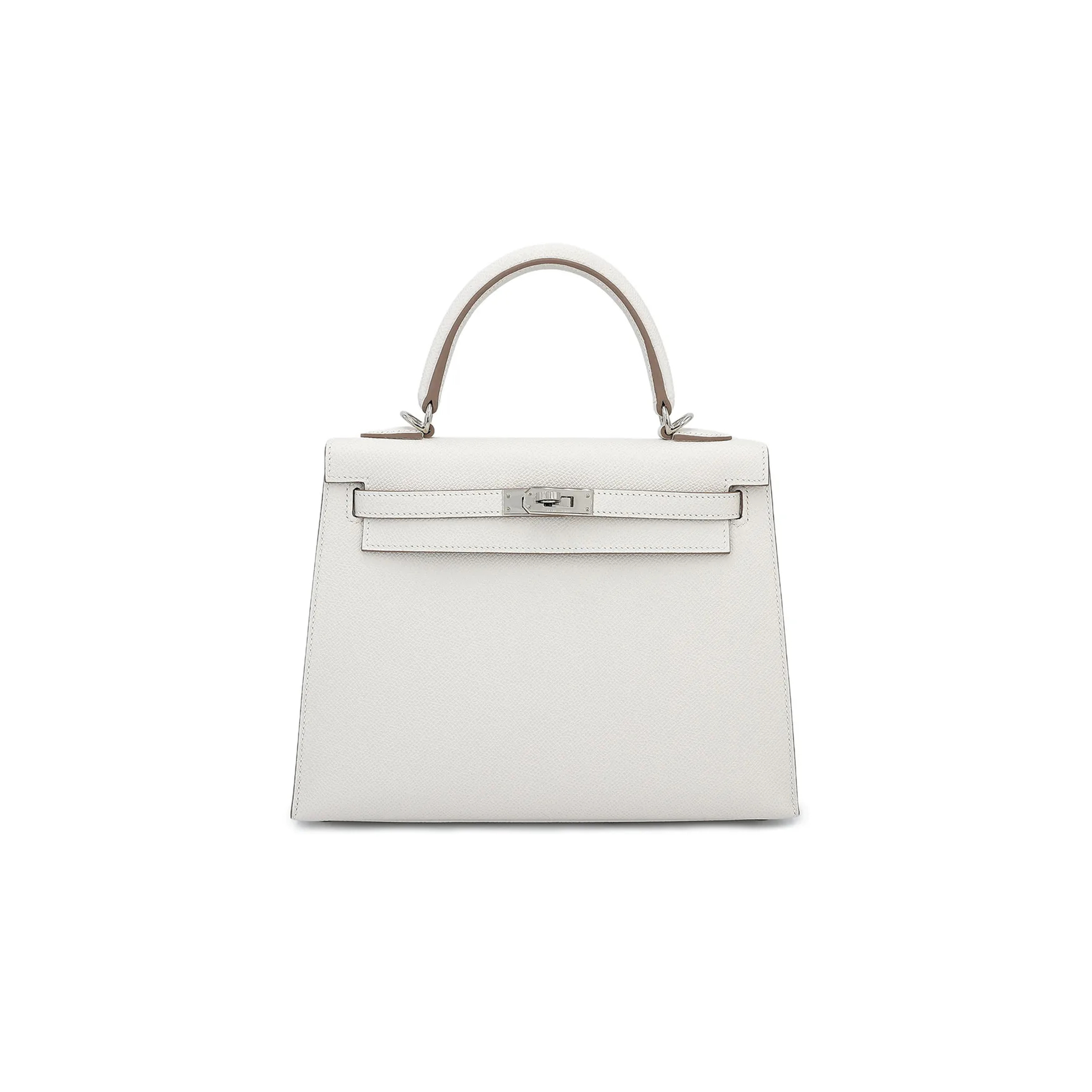 H**mes master kelly 25 milk gray gris pale epsom silver buckle (25*17*7cm)